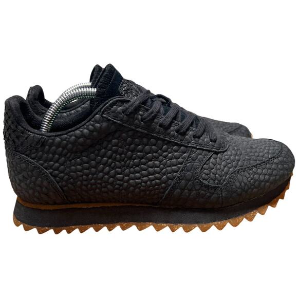 WODEN Ydun Croco II Sneaker Women Size US 5.5 Black Textured Leather Shoe *READ - Picture 9 of 16